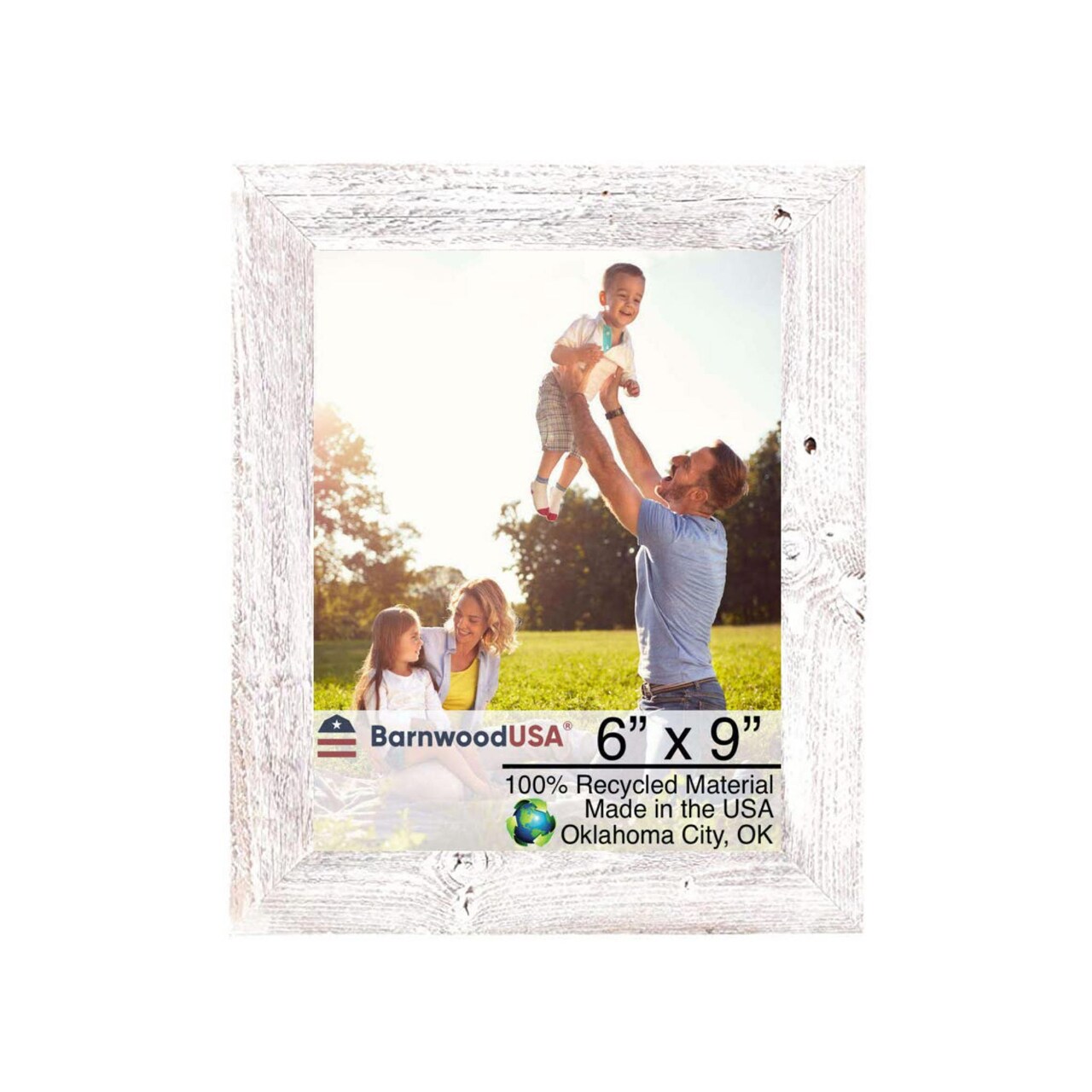 Rustic Farmhouse Standard 6 in. x 9 in. Tabletop Reclaimed Wood Picture Frame